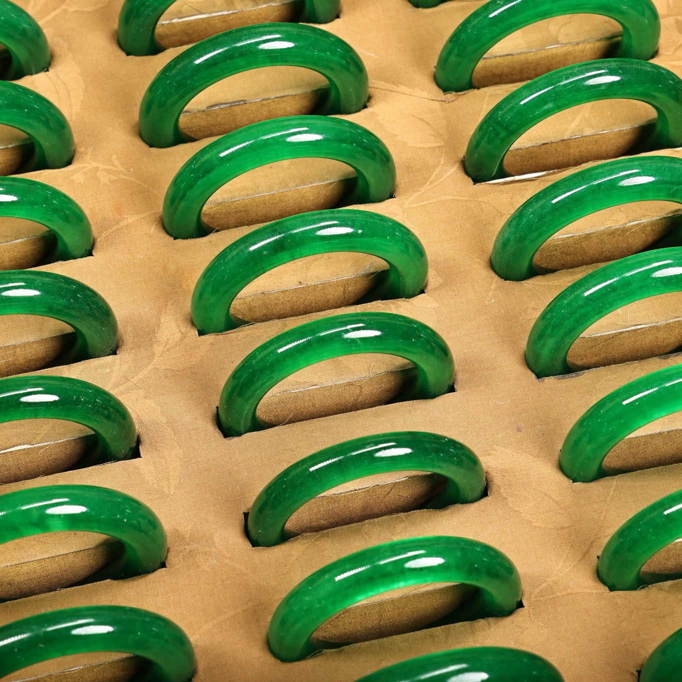 A box of Chinese antique jade bracelets