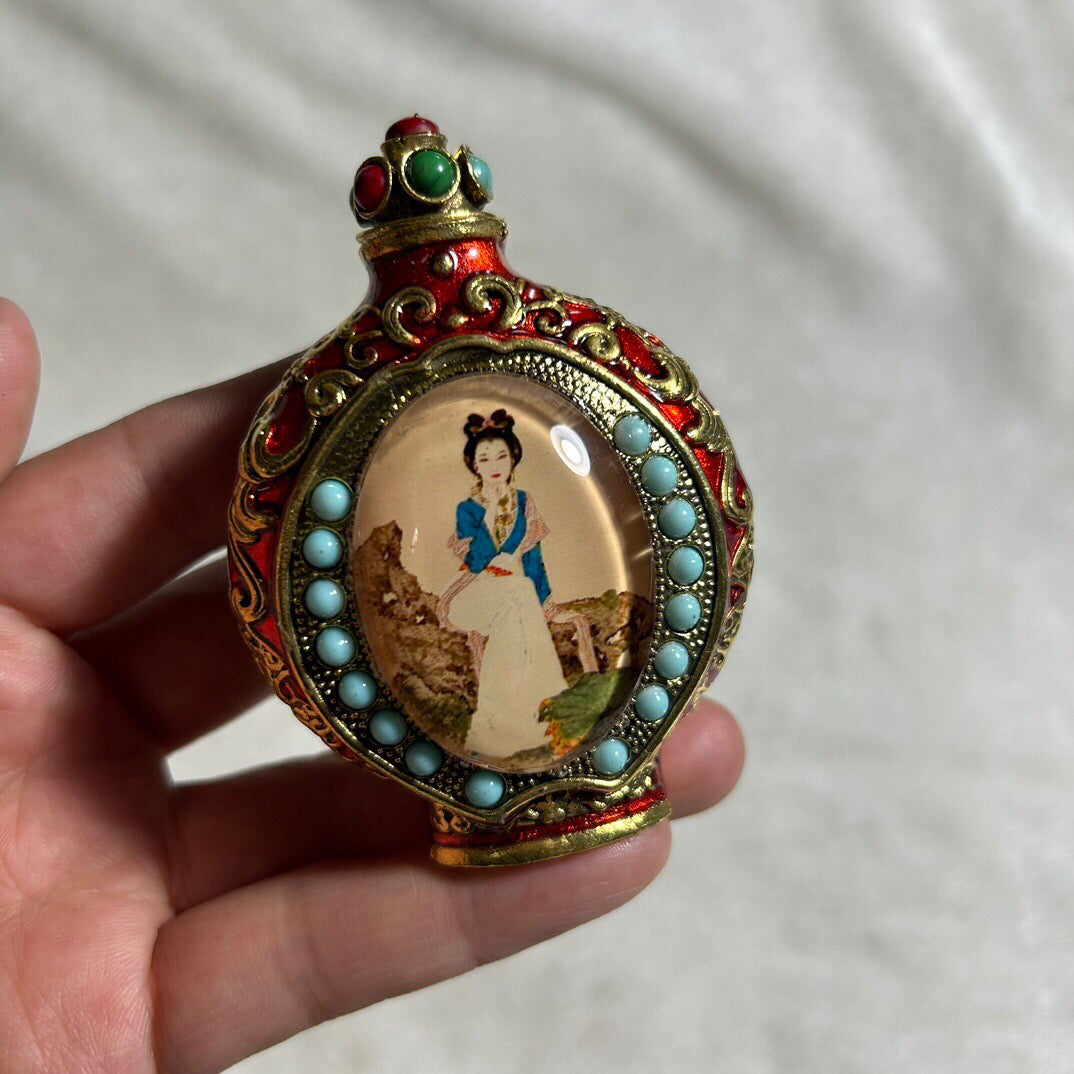 Chinese antique bronze cloisonn é luminous snuff bottle