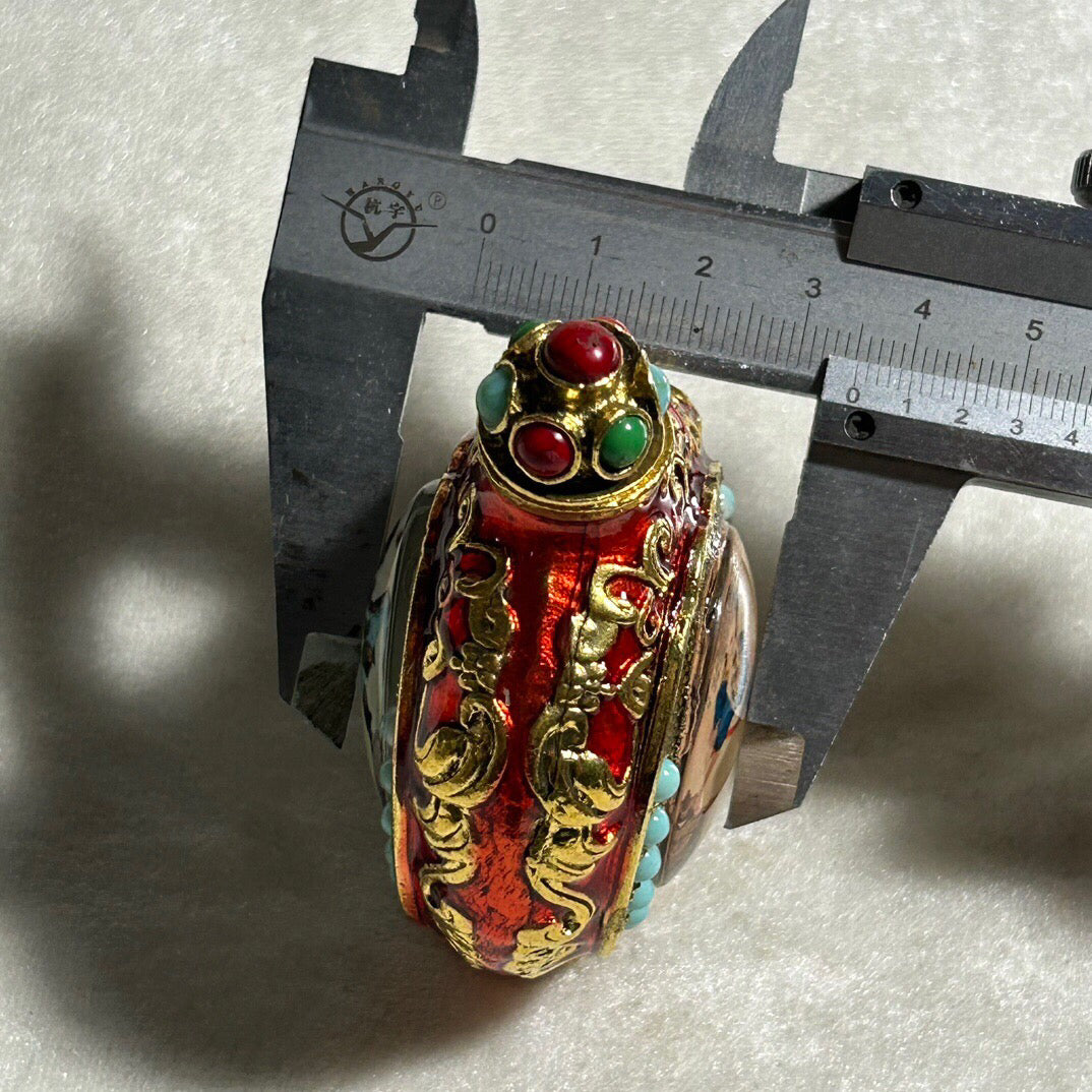 Chinese antique bronze cloisonn é luminous snuff bottle