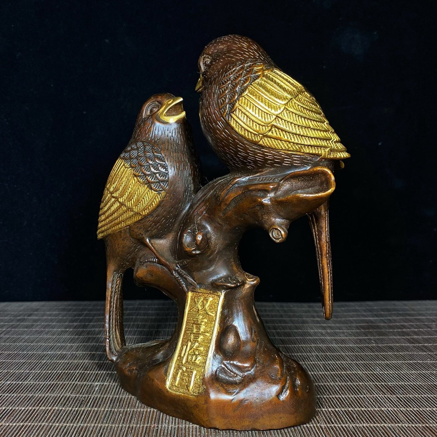 A pair of pure copper with double happiness at the door