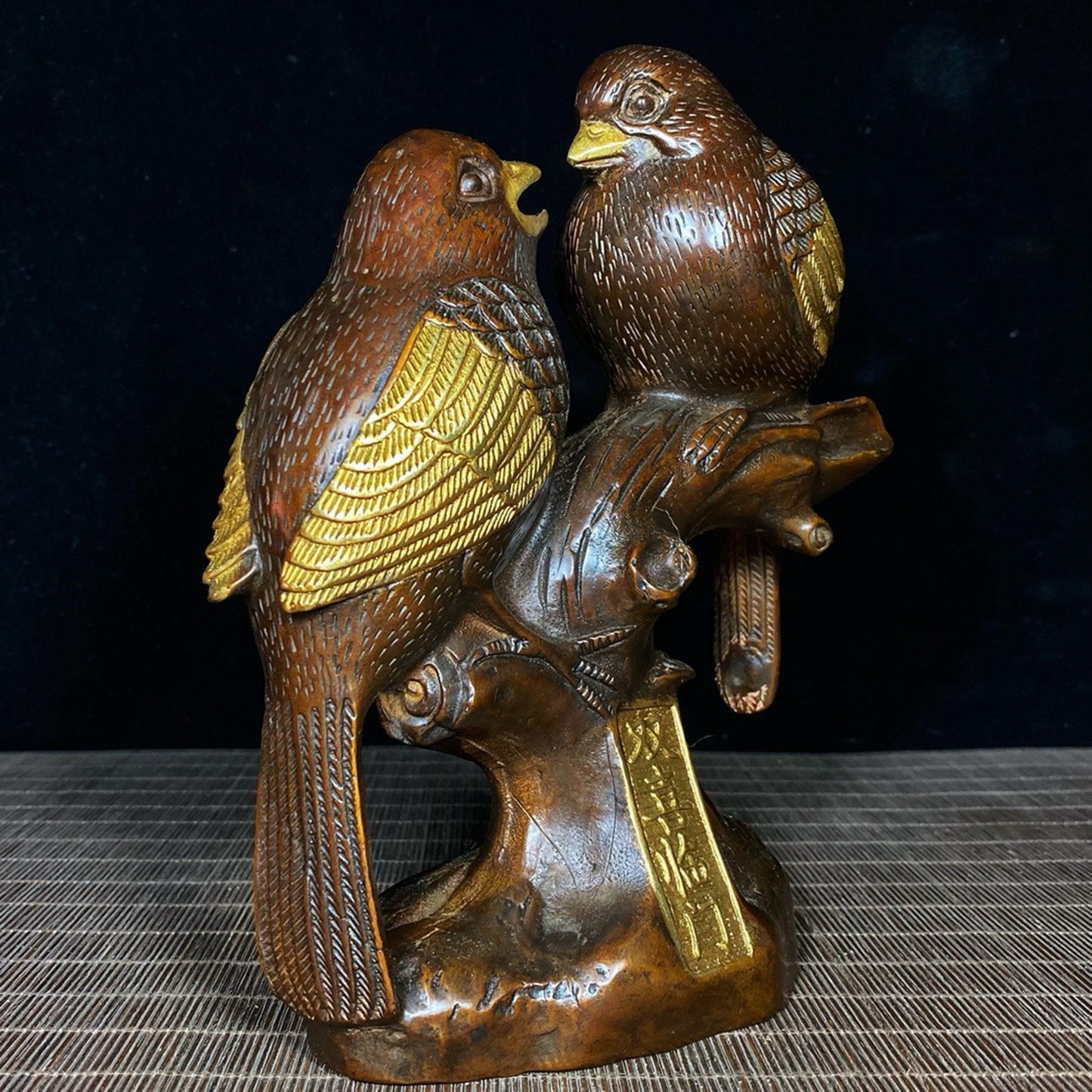 A pair of pure copper with double happiness at the door