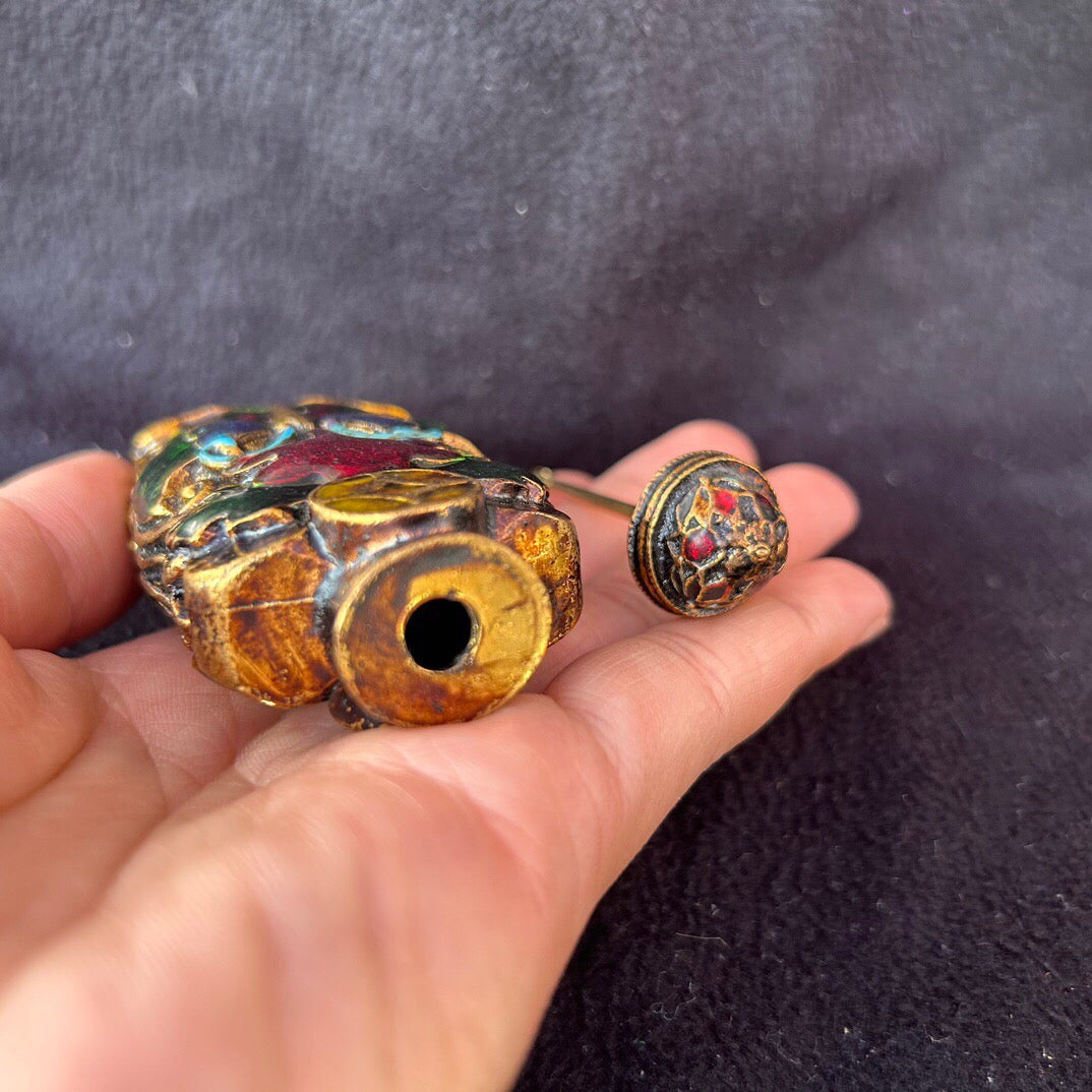 Chinese antique copper snuff bottle