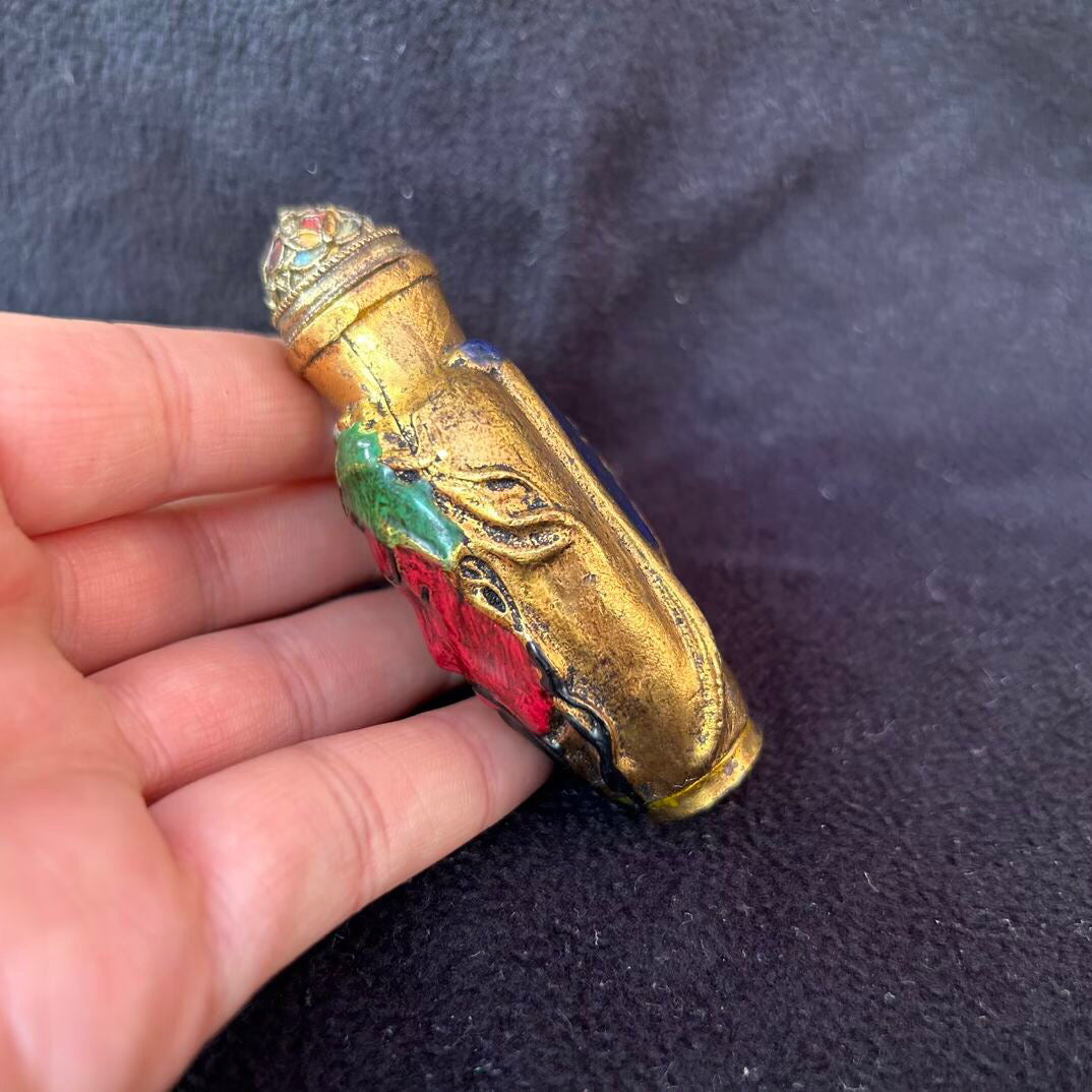 Chinese antique copper snuff bottle