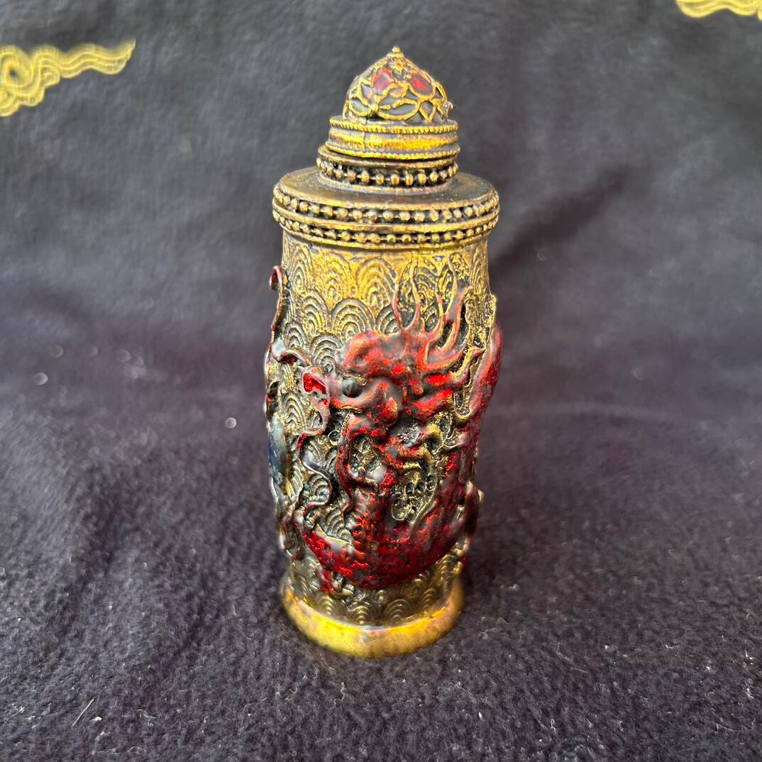 Chinese antique copper snuff bottle