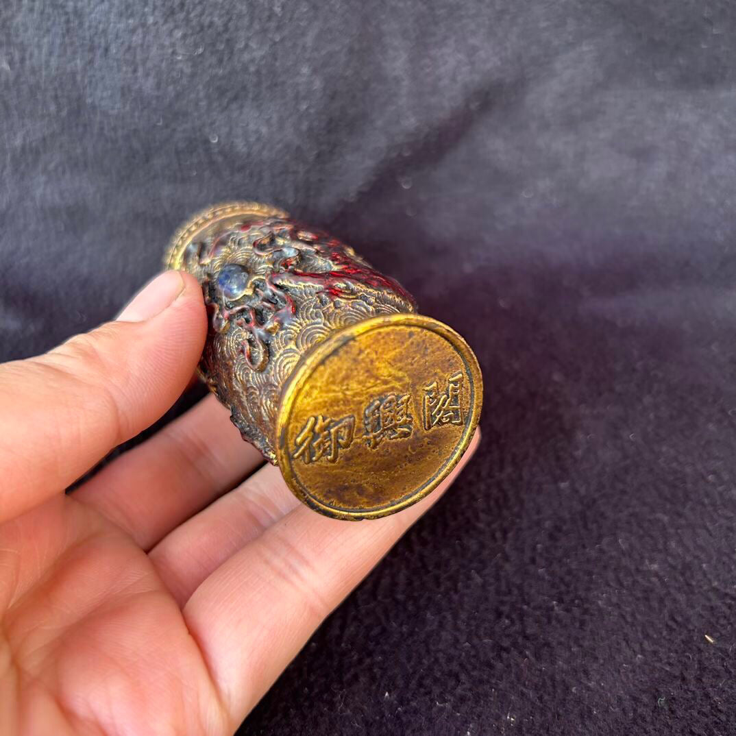 Chinese antique copper snuff bottle