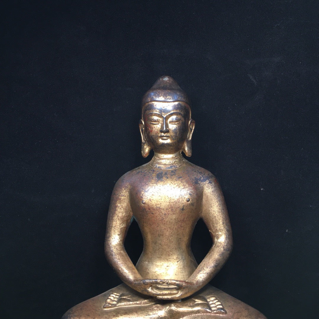 Chinese antique pure copper statue of Shakyamuni Buddha