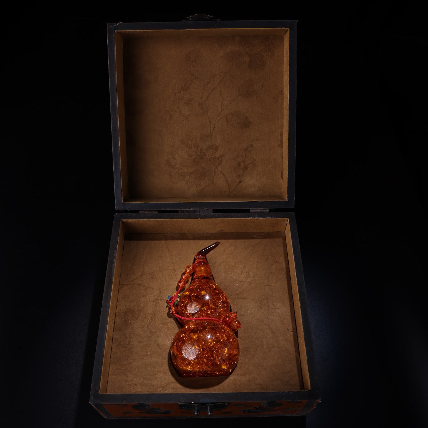 Chinese antique amber carved gourd