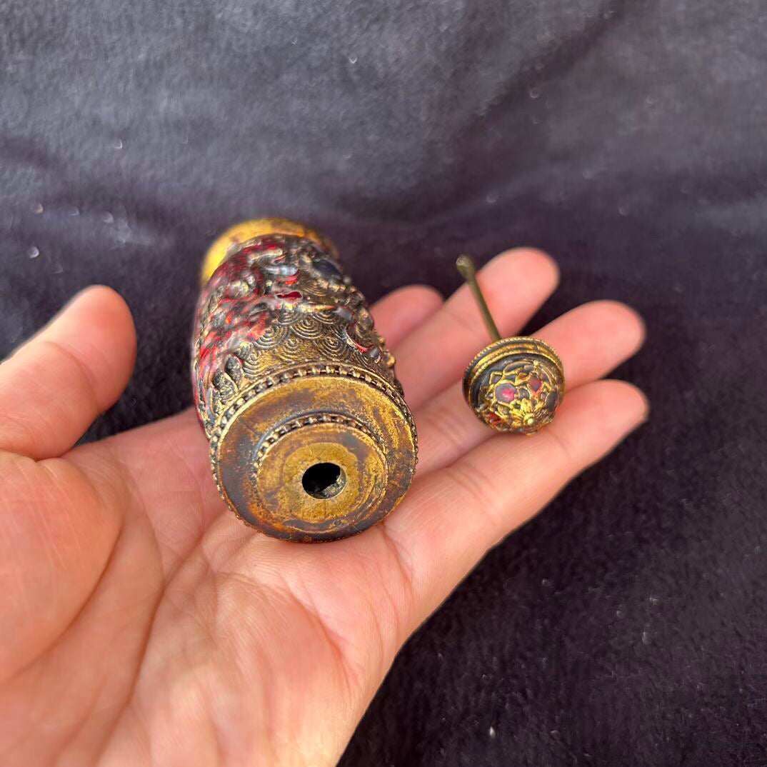 Chinese antique copper snuff bottle