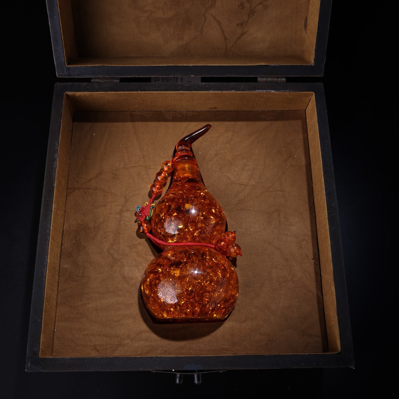 Chinese antique amber carved gourd