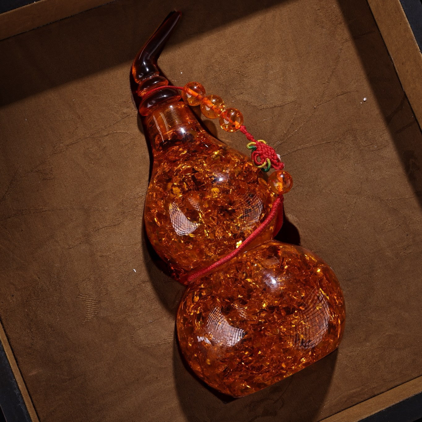 Chinese antique amber carved gourd