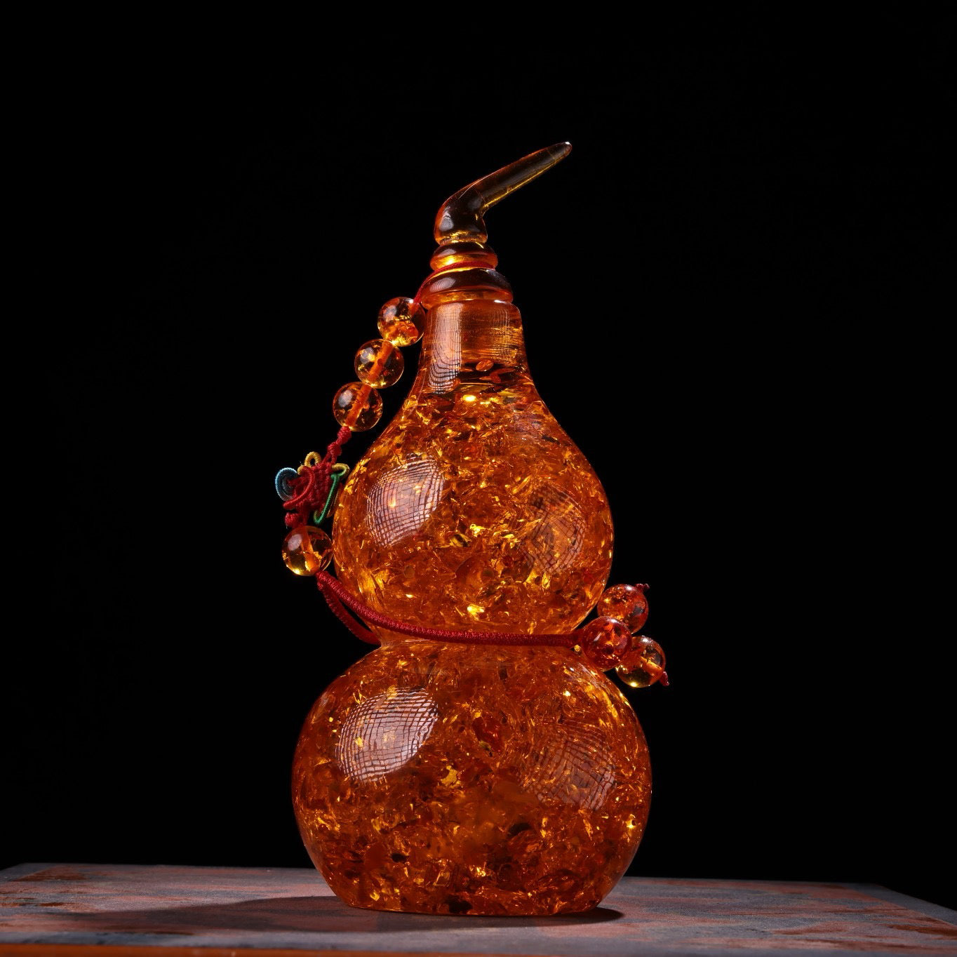 Chinese antique amber carved gourd