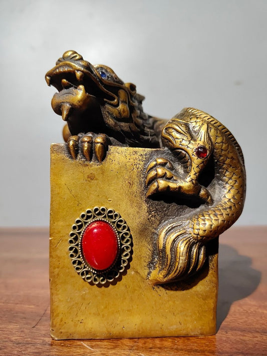 Old Yellow Copper Seal Pure Copper [Yunlong]