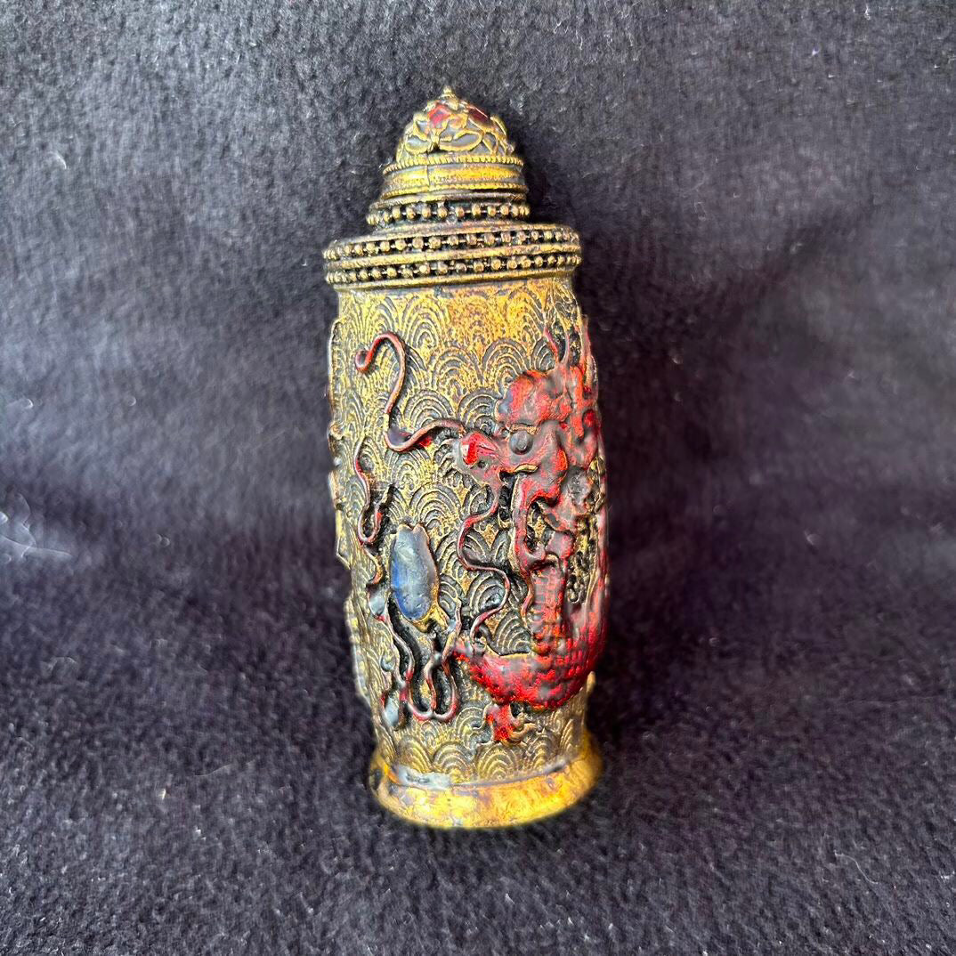 Chinese antique copper snuff bottle