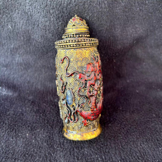 Chinese antique copper snuff bottle