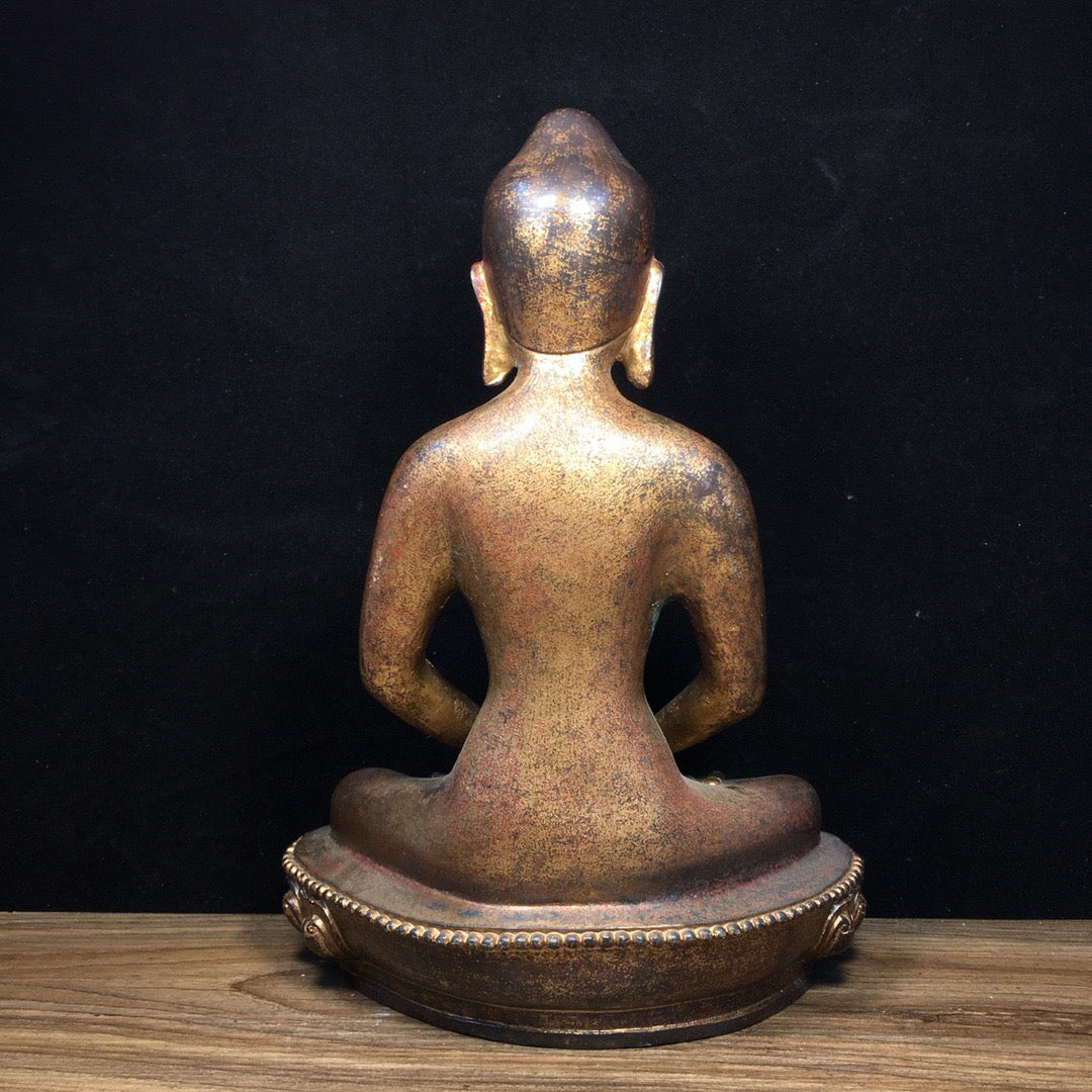 Chinese antique pure copper statue of Shakyamuni Buddha