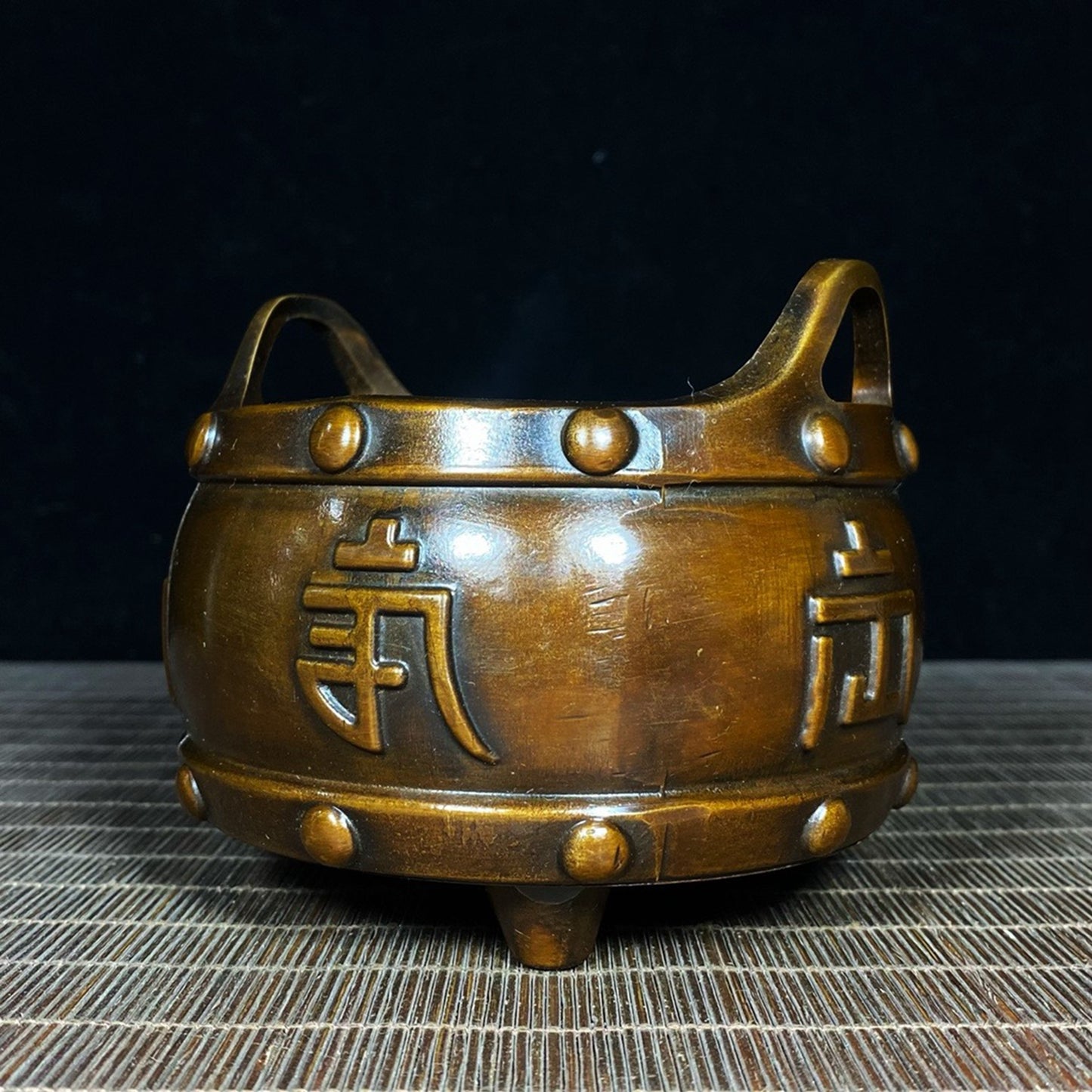 Pure copper six character mantra incense burner