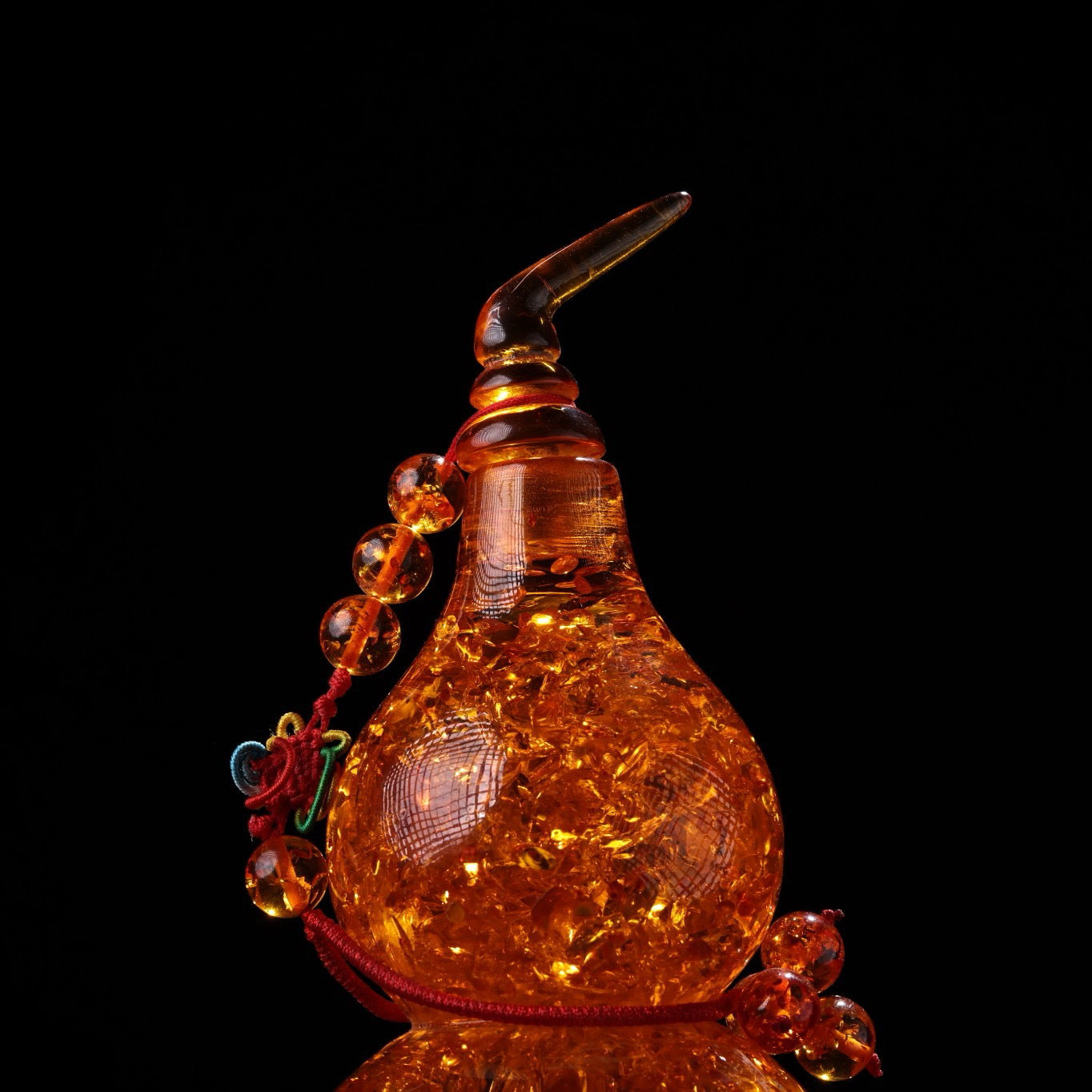 Chinese antique amber carved gourd