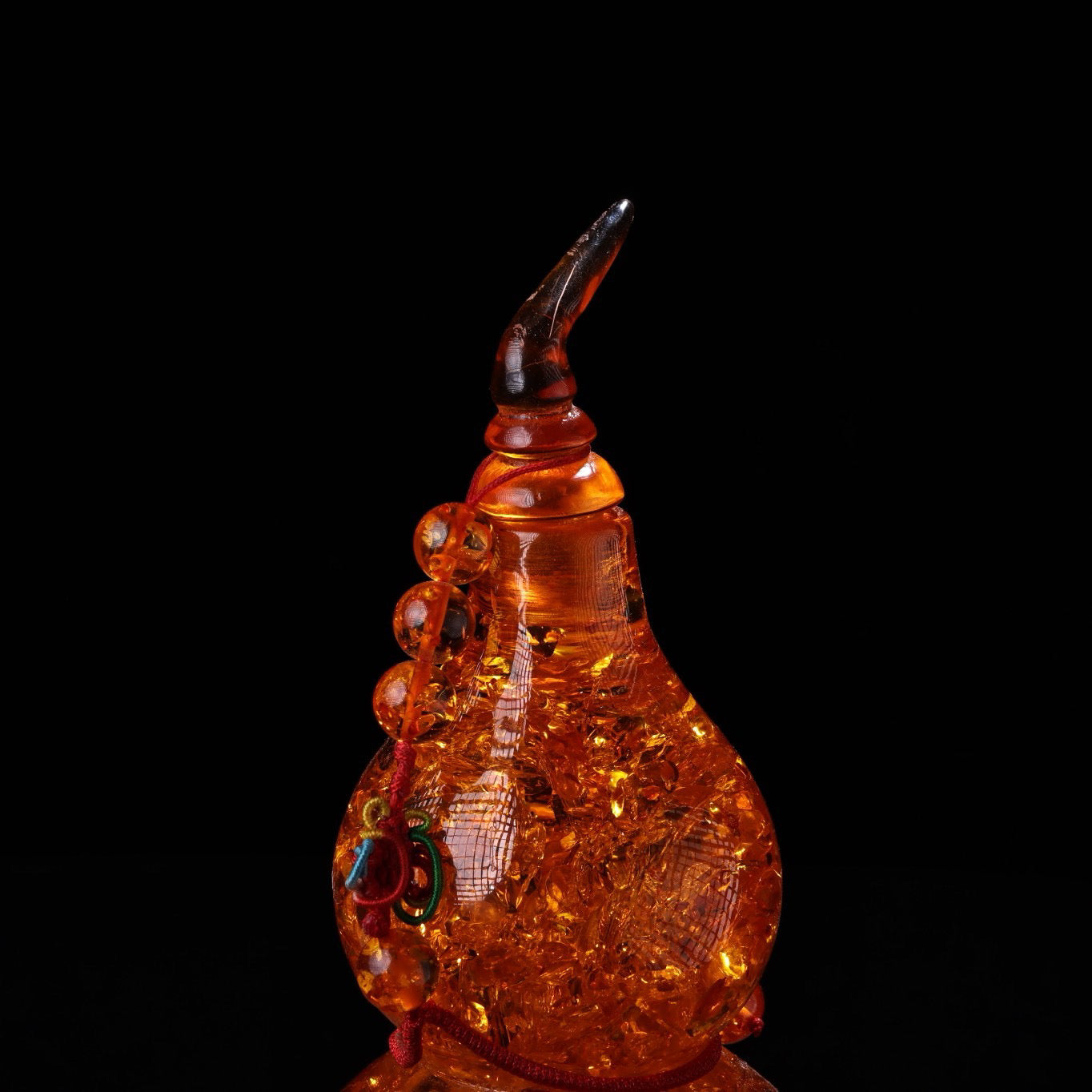 Chinese antique amber carved gourd