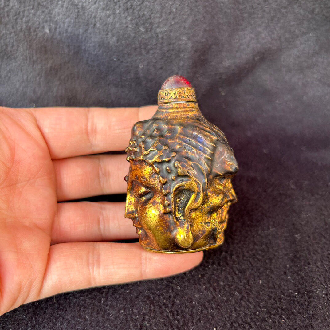 Chinese antique copper snuff bottle