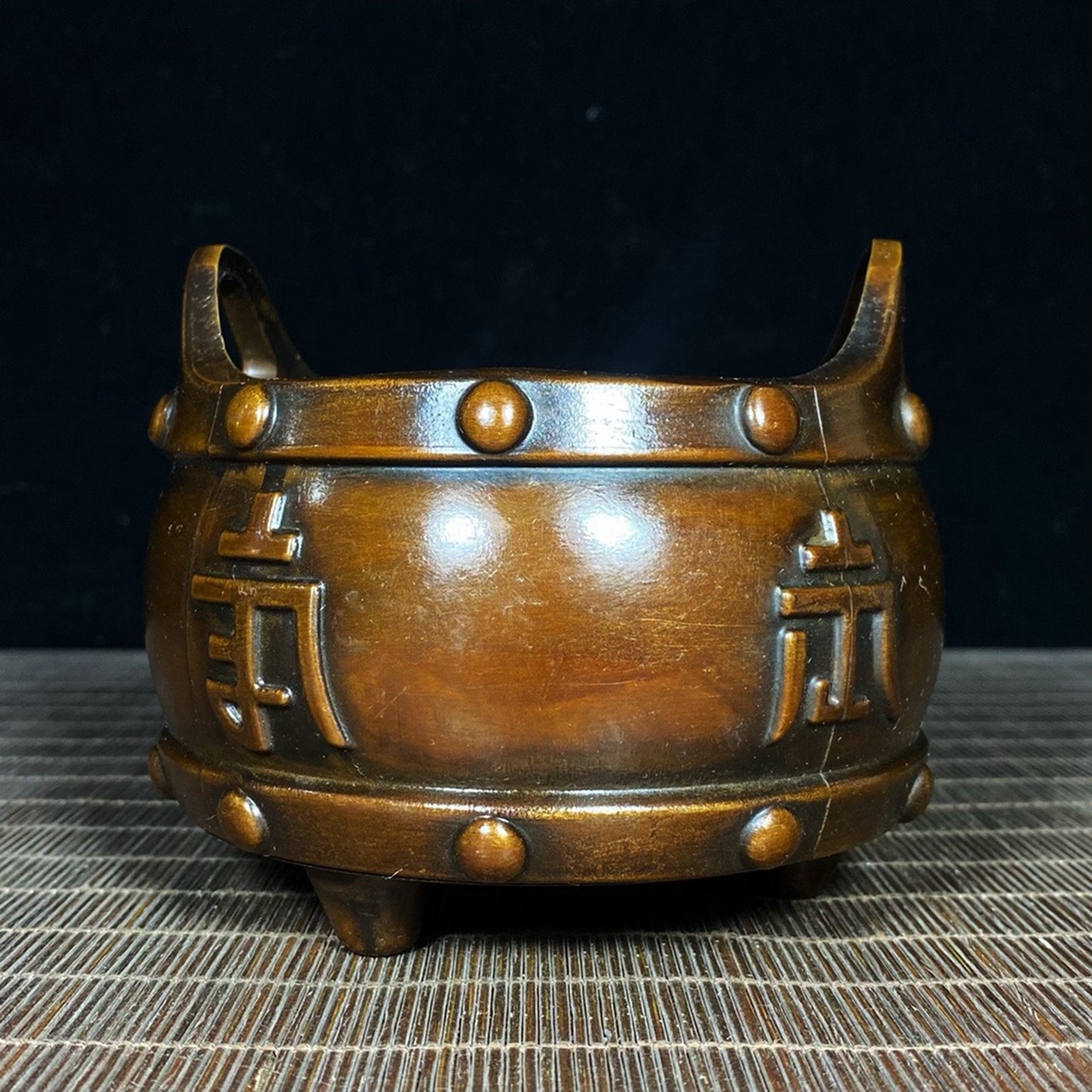 Pure copper six character mantra incense burner