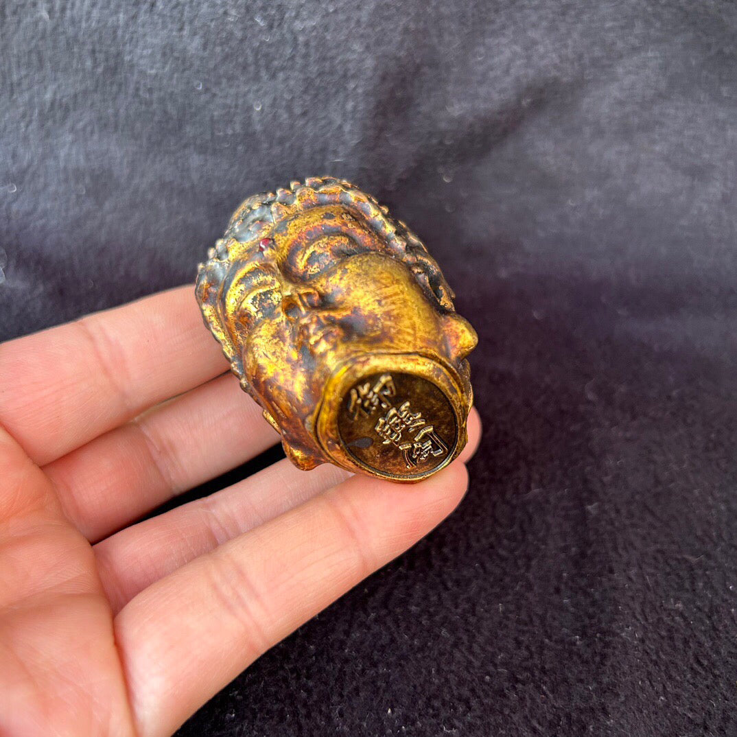 Chinese antique copper snuff bottle