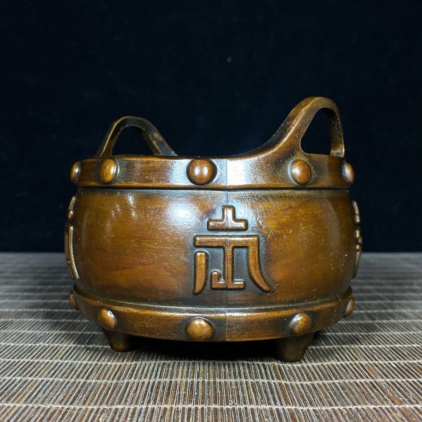 Pure copper six character mantra incense burner