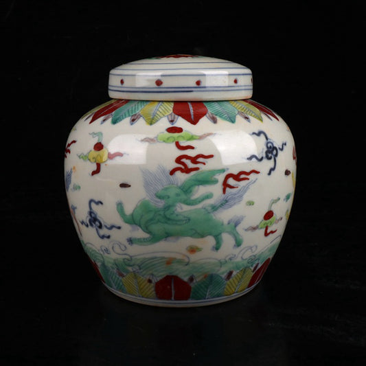 Doucai Feixiang patterned Tianzi jar