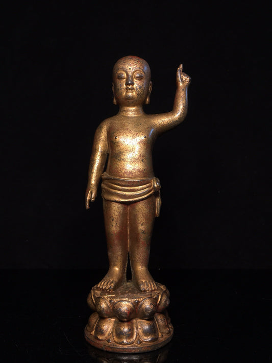 Antique Chinese statue of Prince Buddha and Buddha