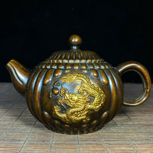 Pure copper gold-plated pumpkin pot