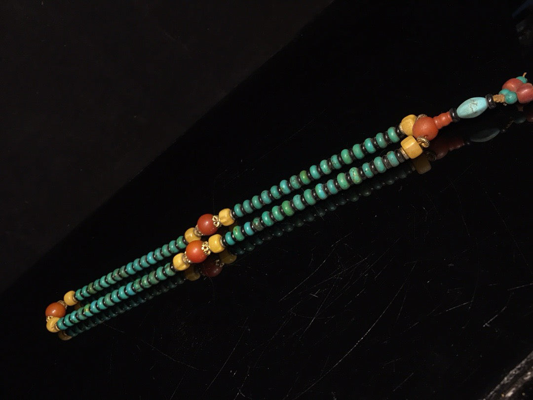 Chinese antique turquoise abacus beads 108 Buddha beads