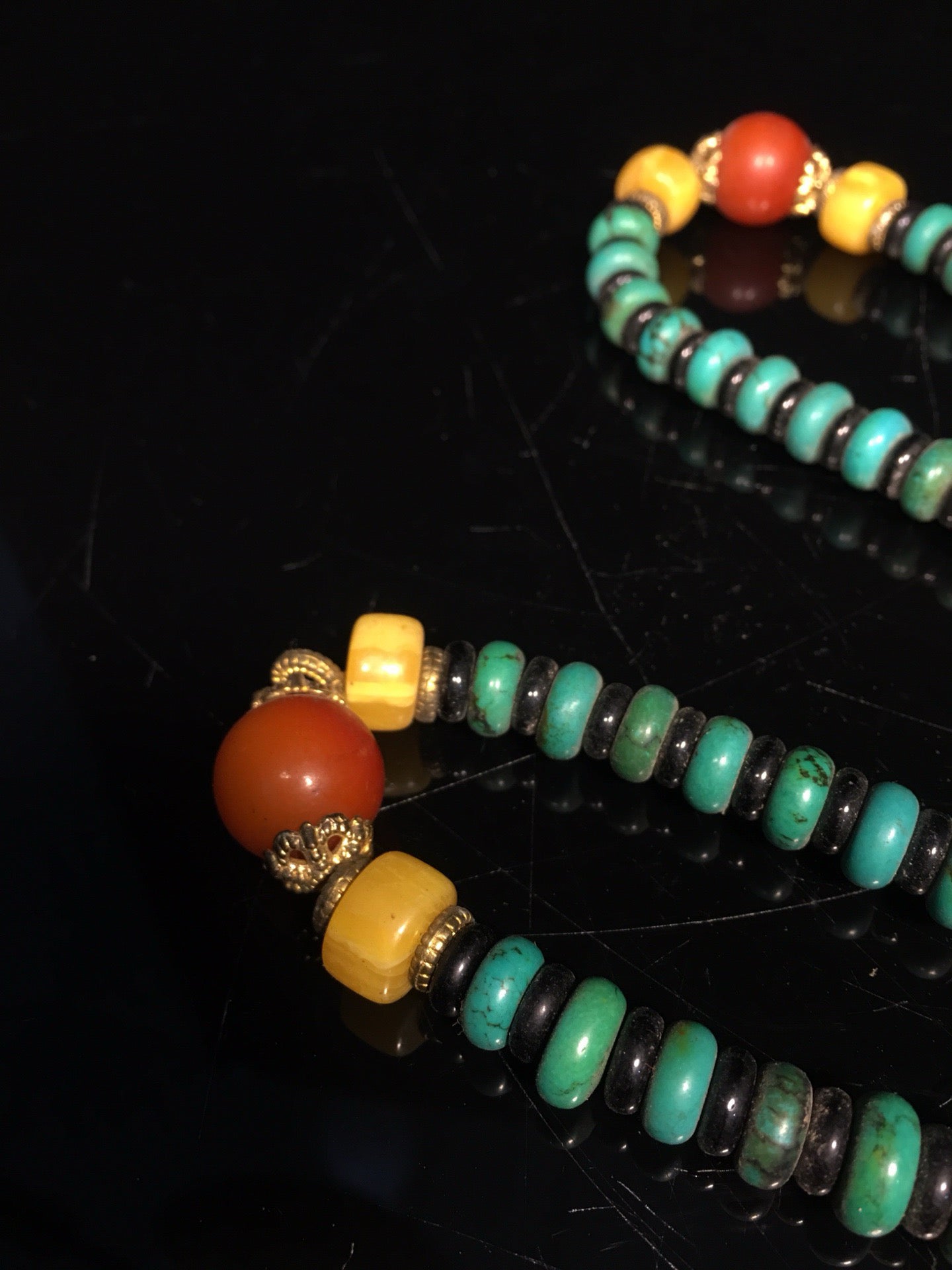 Chinese antique turquoise abacus beads 108 Buddha beads