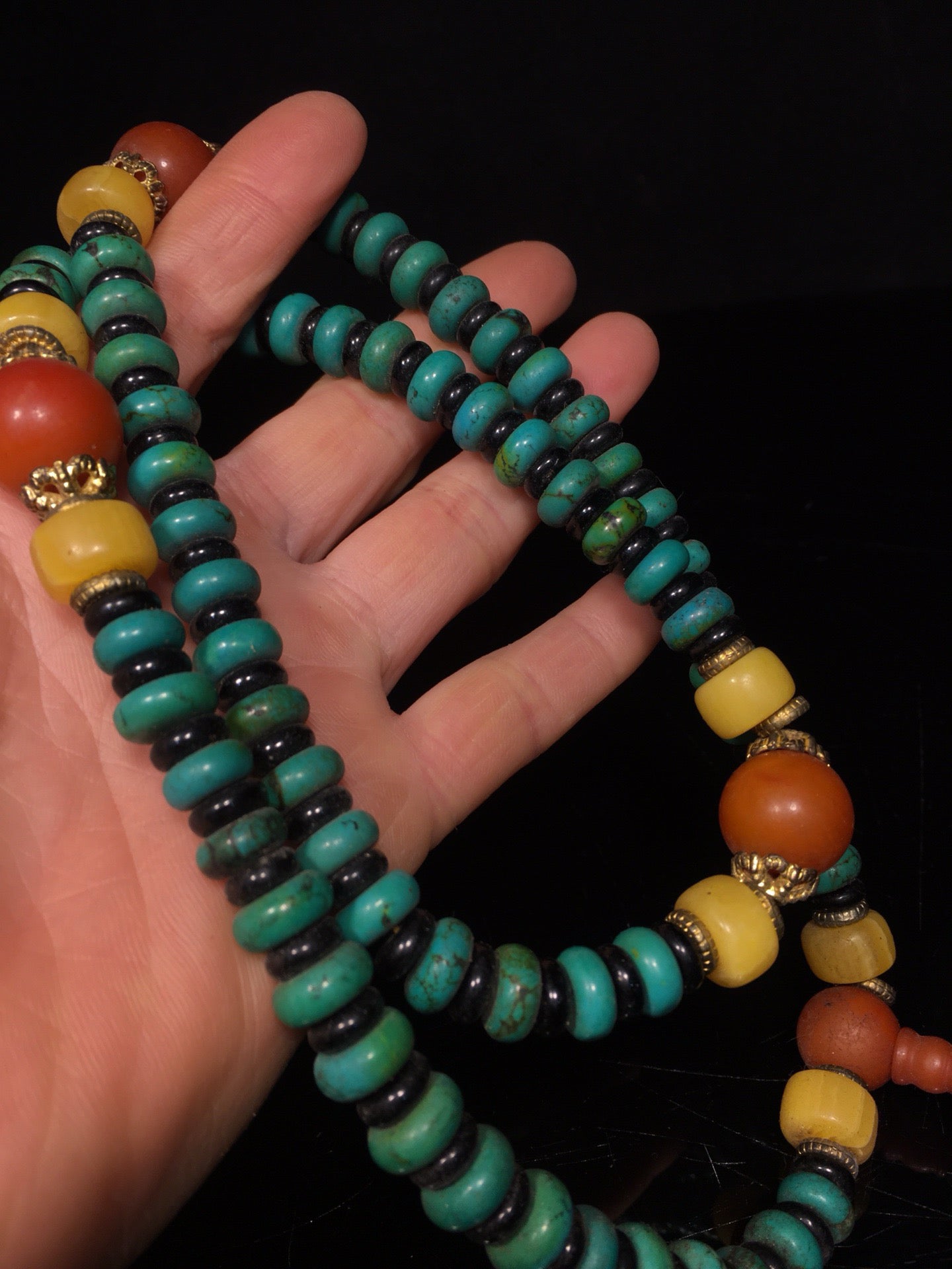 Chinese antique turquoise abacus beads 108 Buddha beads