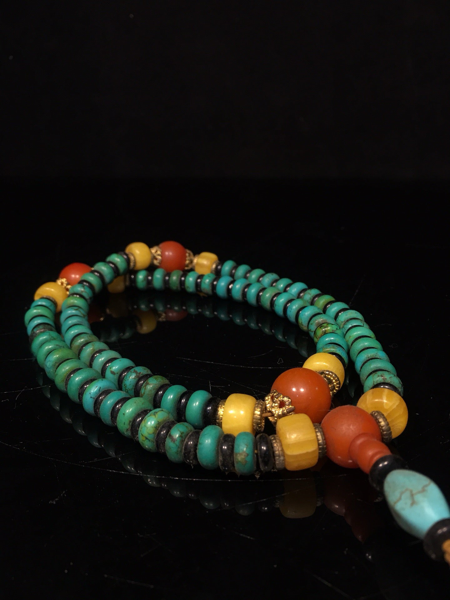 Chinese antique turquoise abacus beads 108 Buddha beads