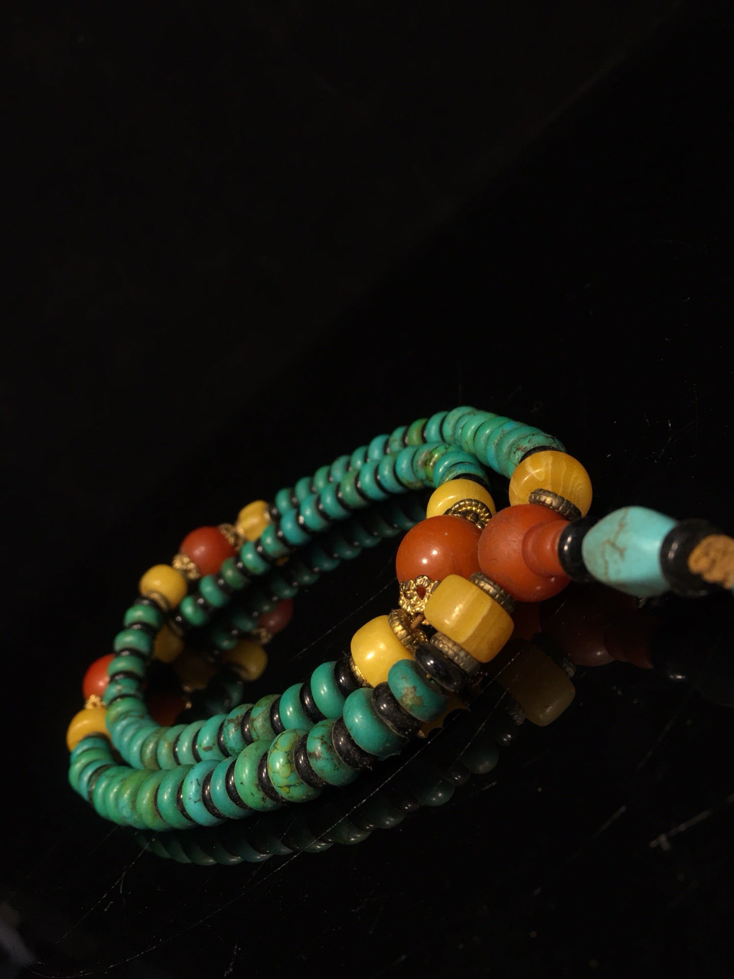 Chinese antique turquoise abacus beads 108 Buddha beads