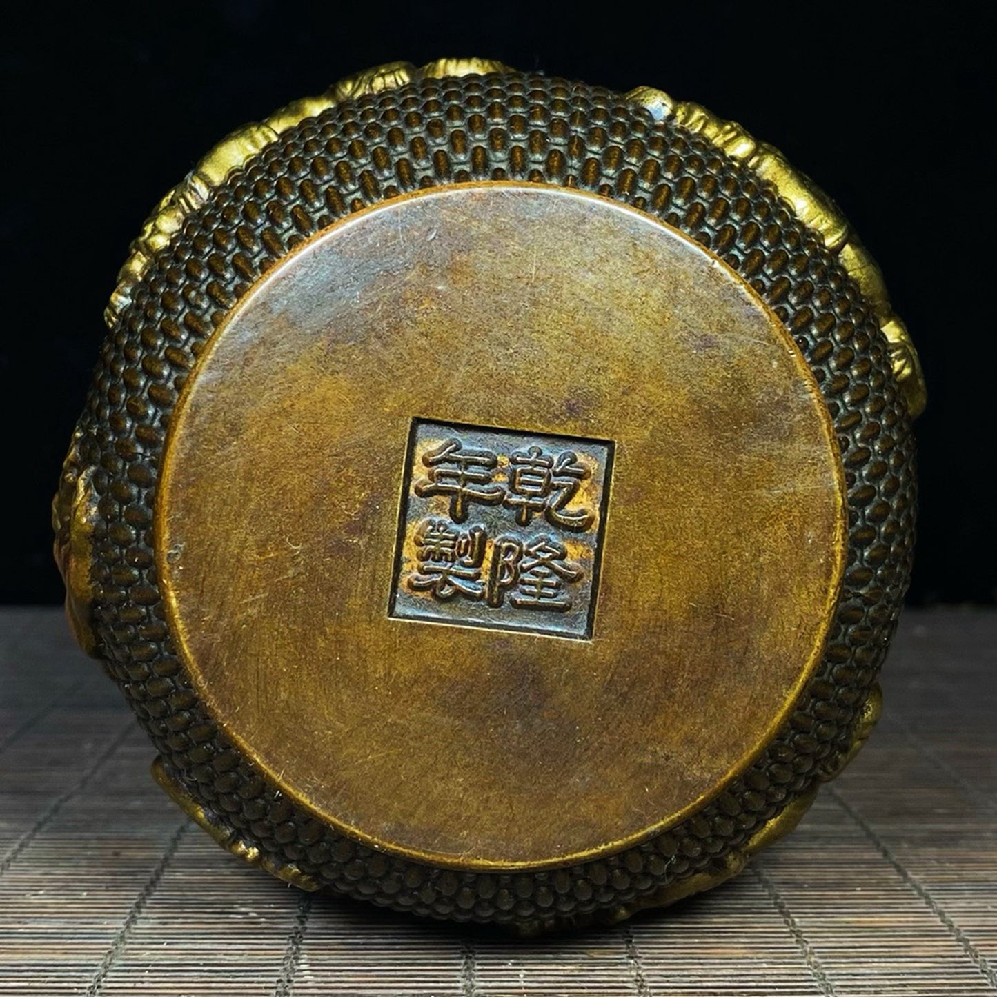 Pure copper gilded Five Tiger tea jar