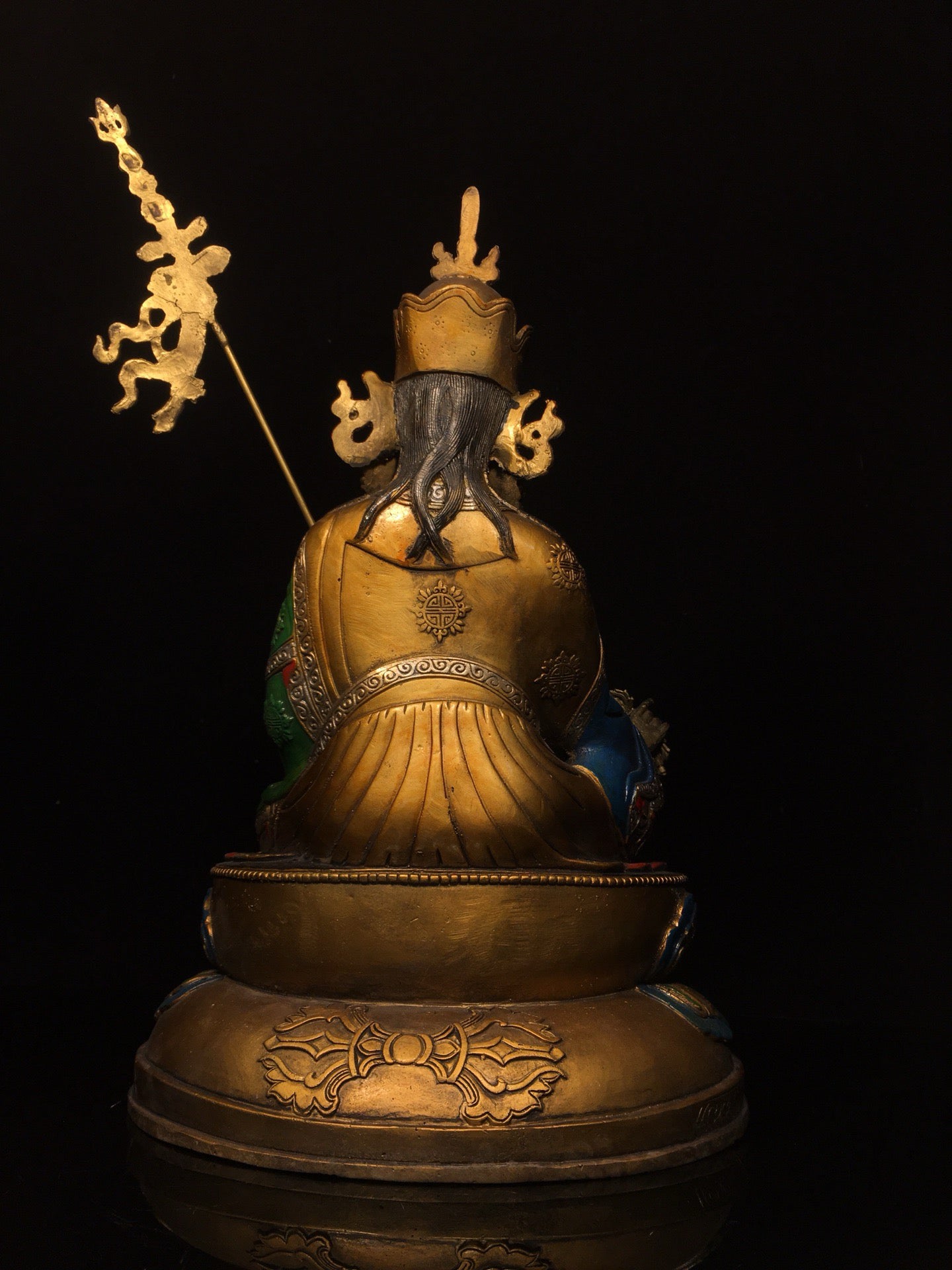 Chinese antique pure copper painted lotus flower master
