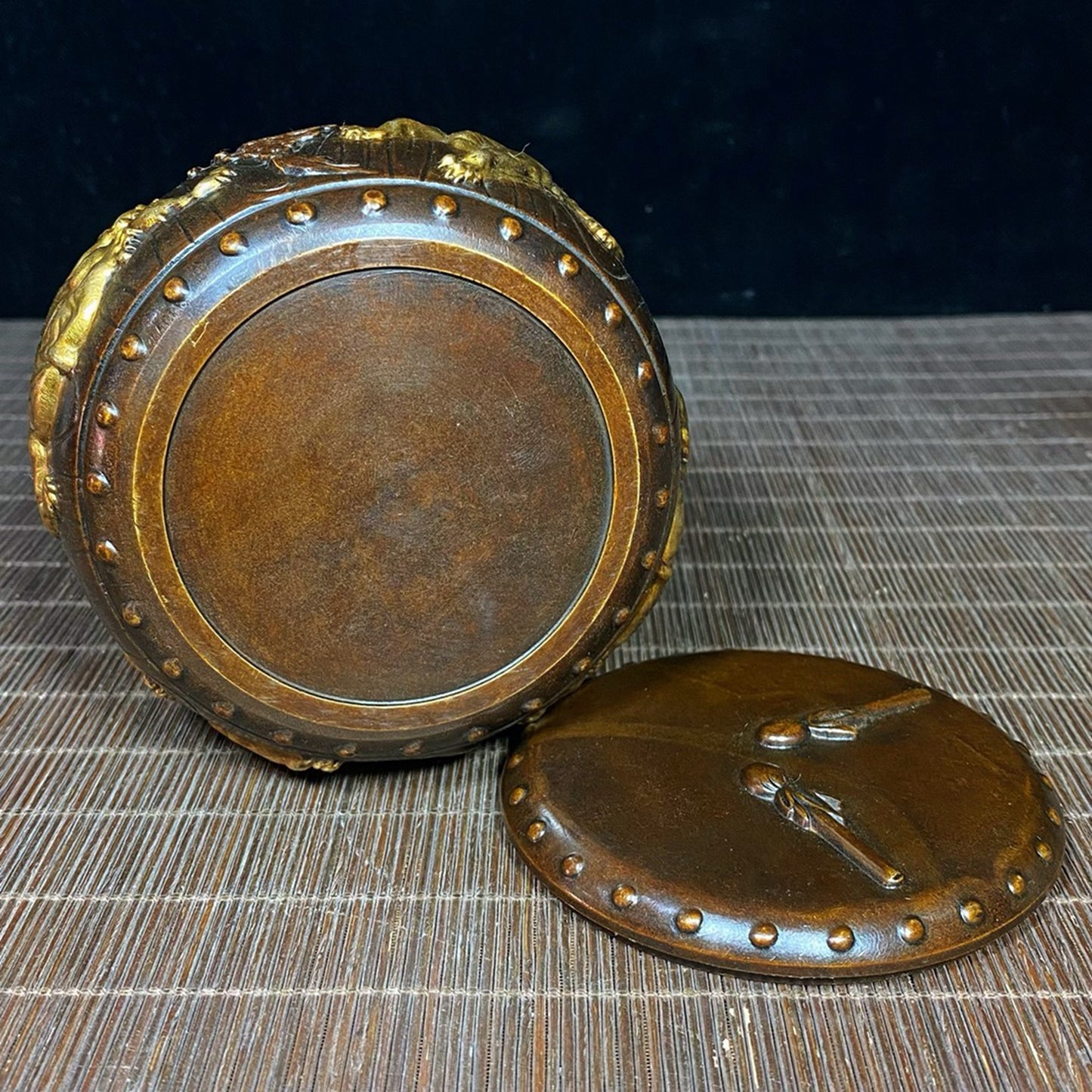 Pure copper gilded Five Tiger Blessing Jar