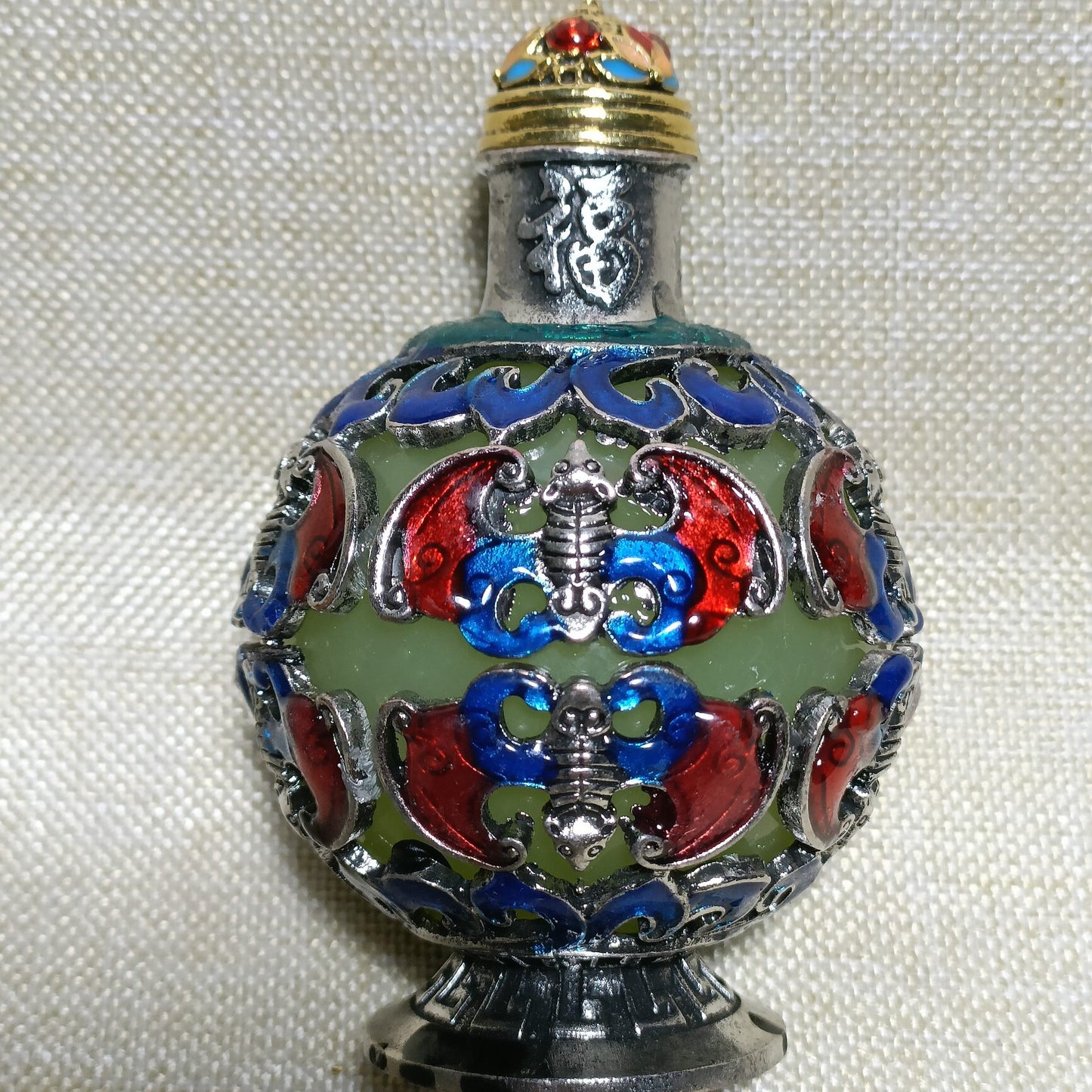 Chinese antique copper luminous snuff bottle