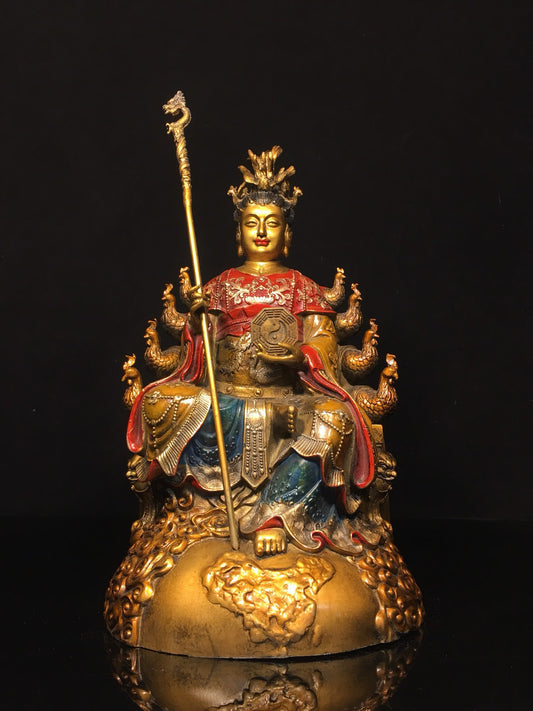Chinese antique pure copper painted mother of the earth