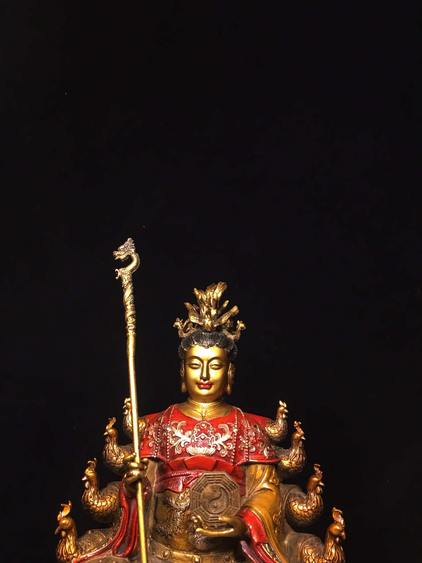 Chinese antique pure copper painted mother of the earth