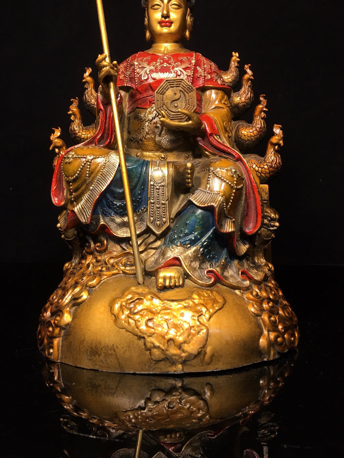 Chinese antique pure copper painted mother of the earth