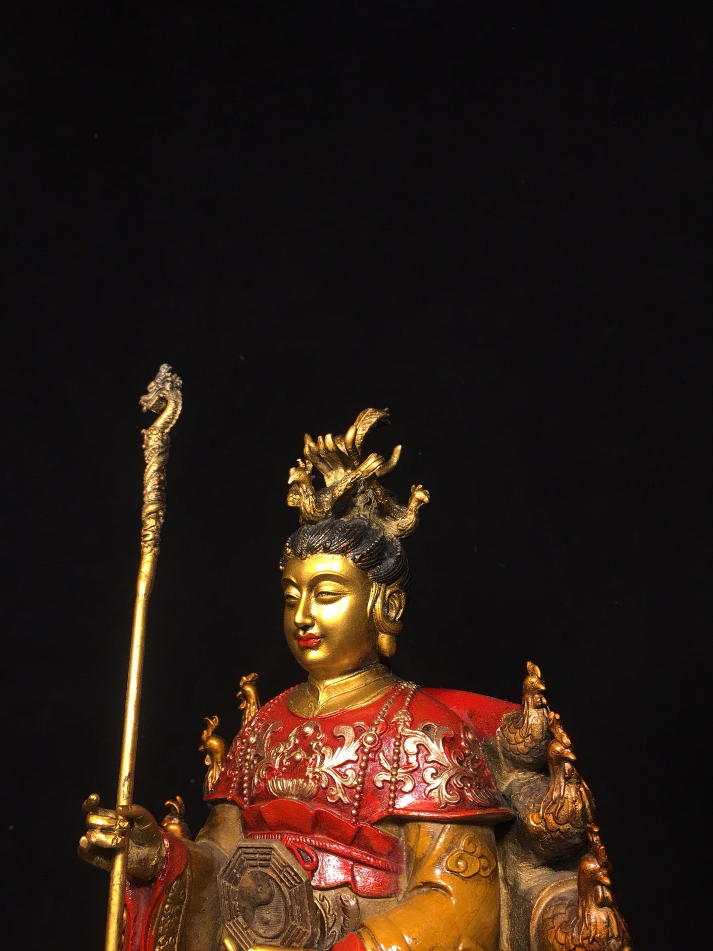 Chinese antique pure copper painted mother of the earth