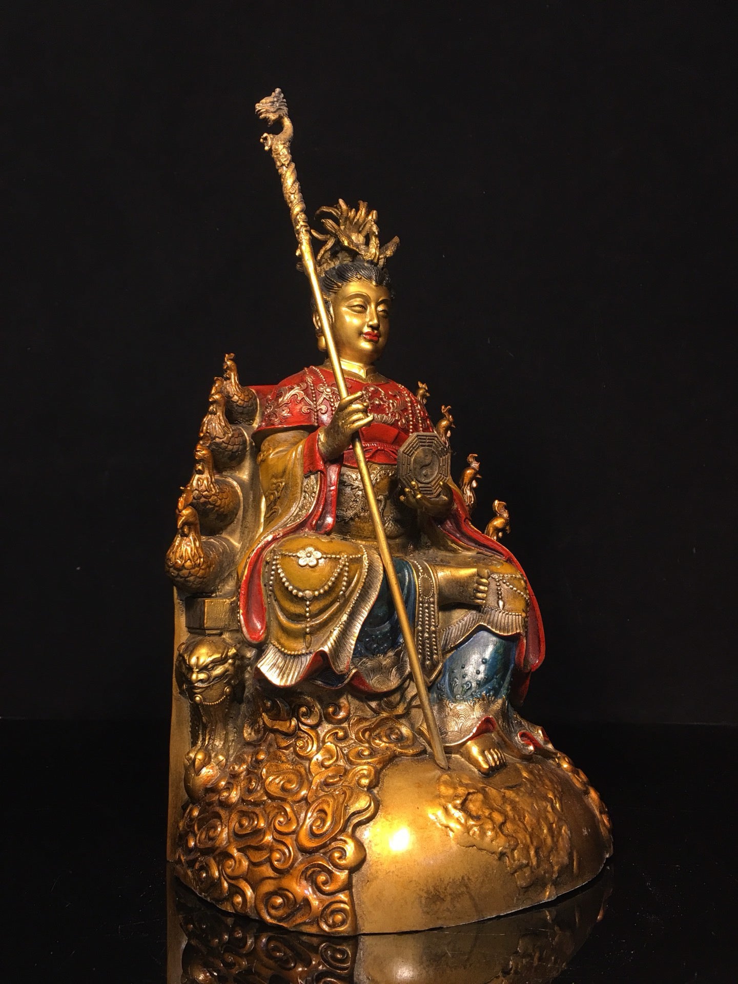 Chinese antique pure copper painted mother of the earth