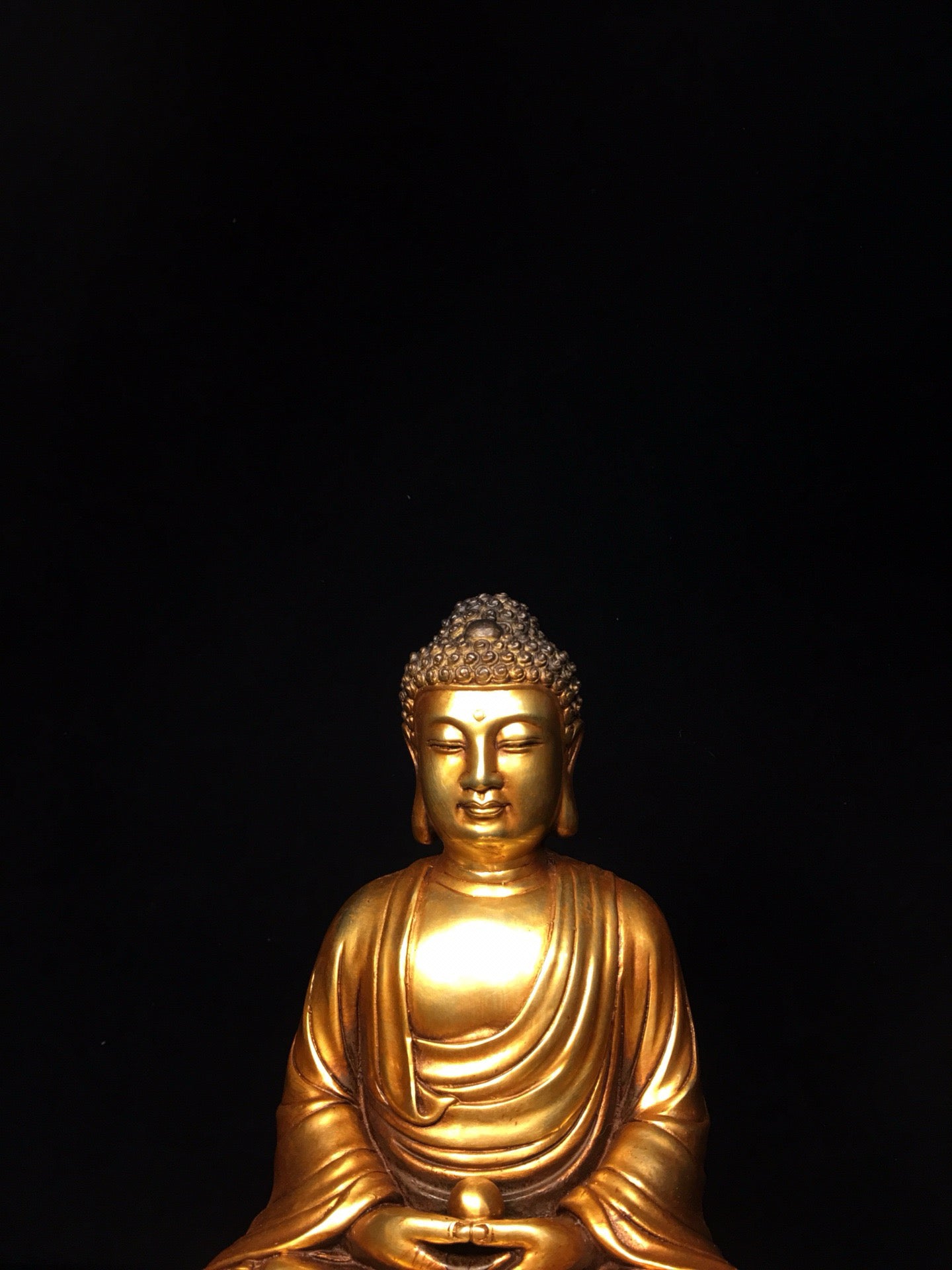 Chinese antique pure copper statue of Shakyamuni Buddha