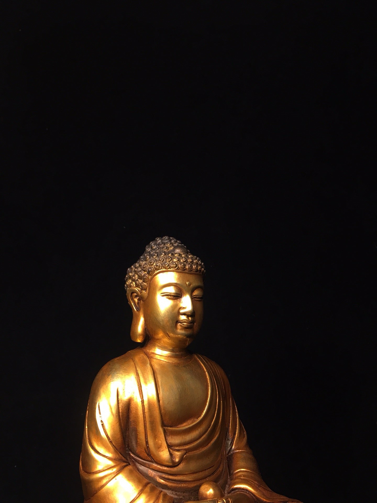 Chinese antique pure copper statue of Shakyamuni Buddha