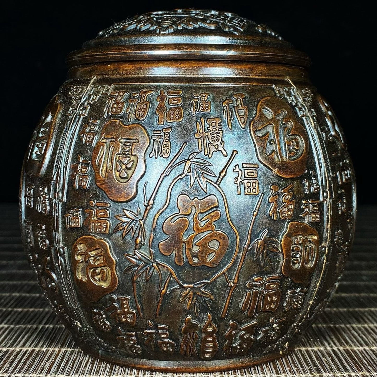 Pure copper Baifu jar