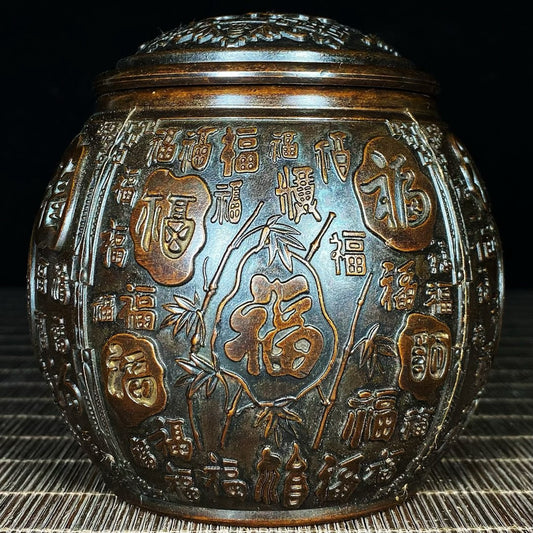 Pure copper Baifu jar