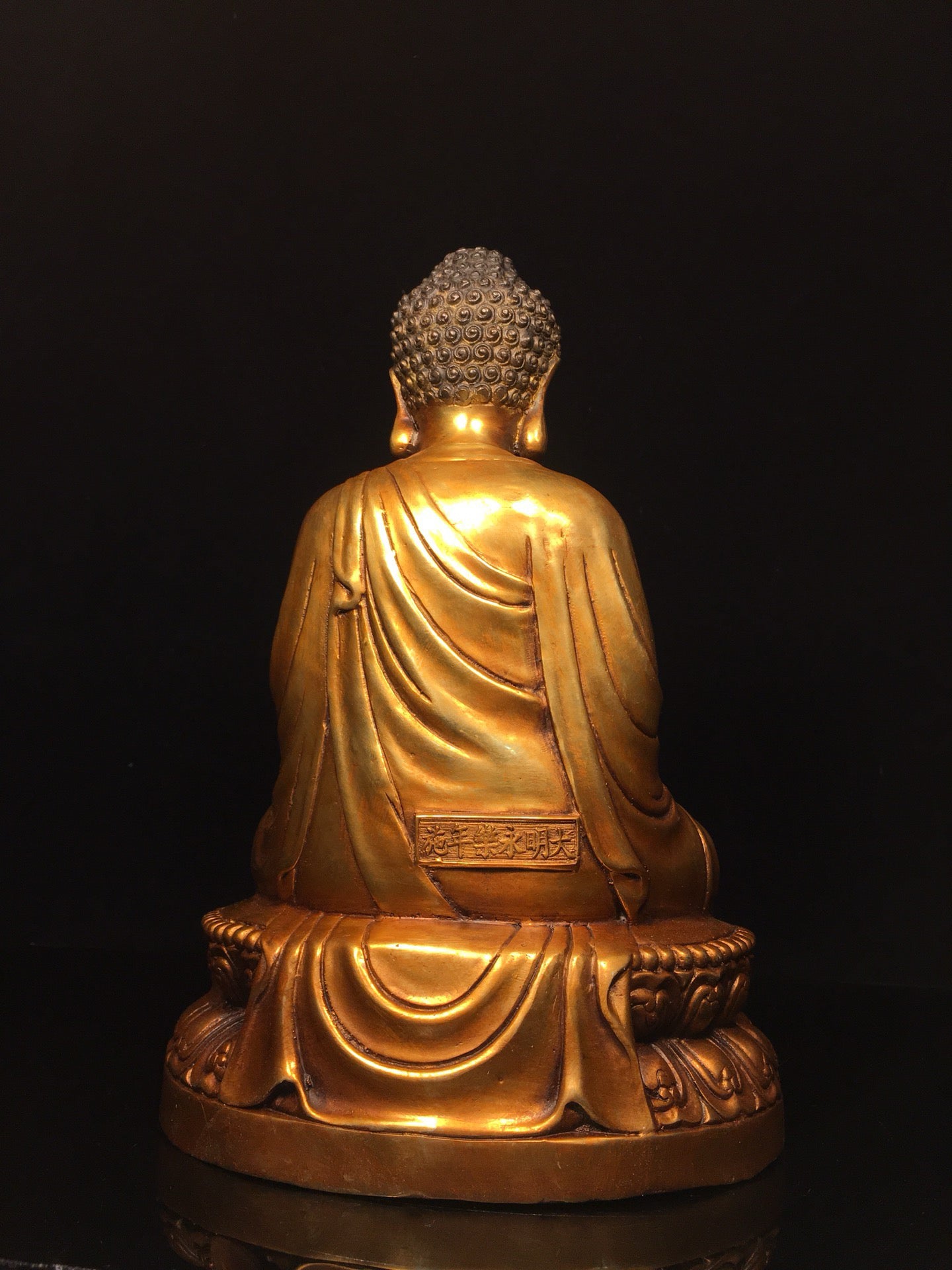 Chinese antique pure copper statue of Shakyamuni Buddha