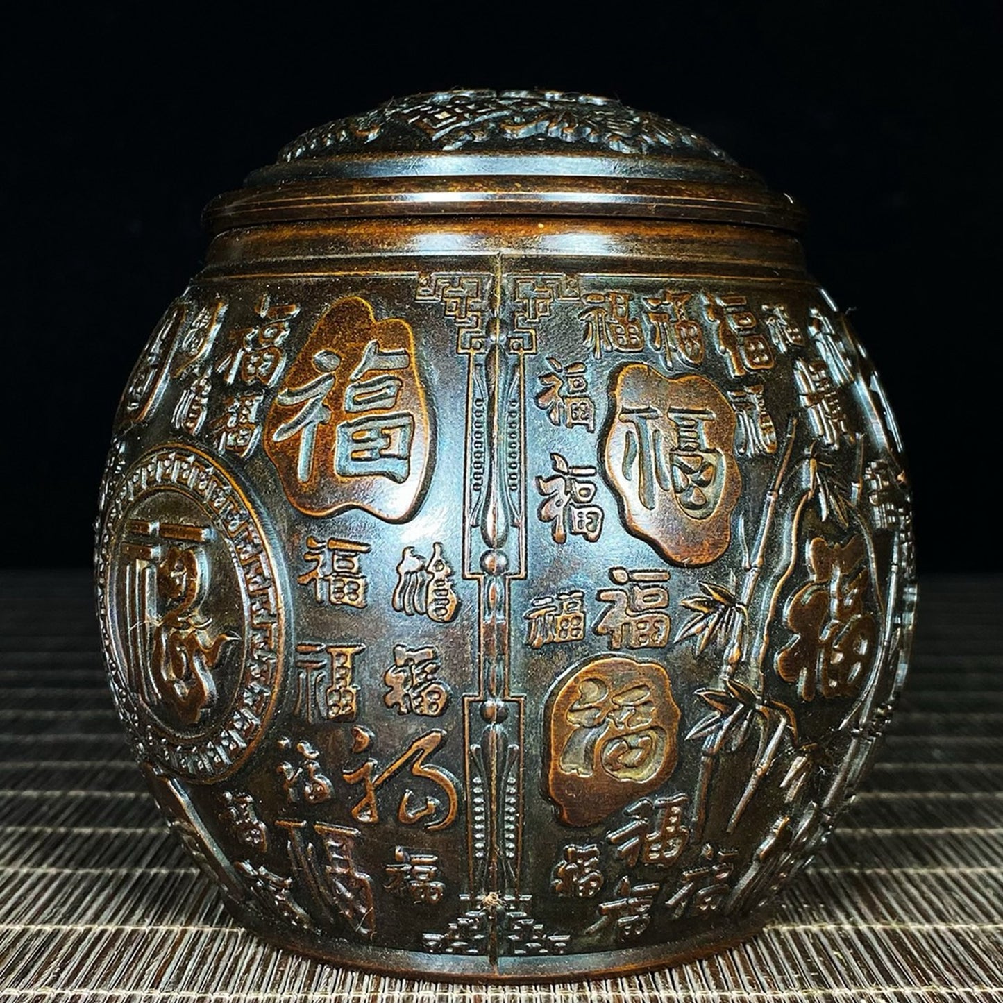Pure copper Baifu jar