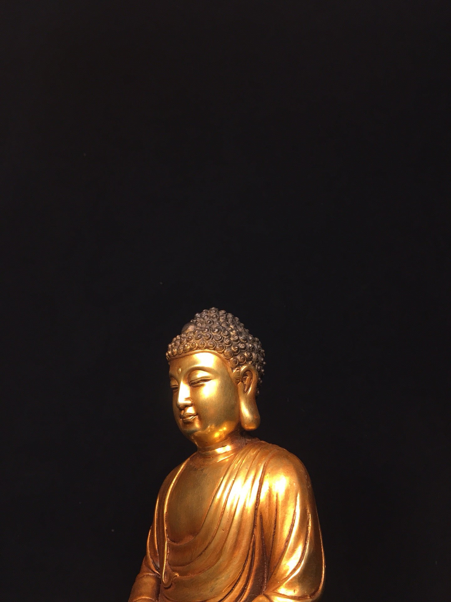 Chinese antique pure copper statue of Shakyamuni Buddha